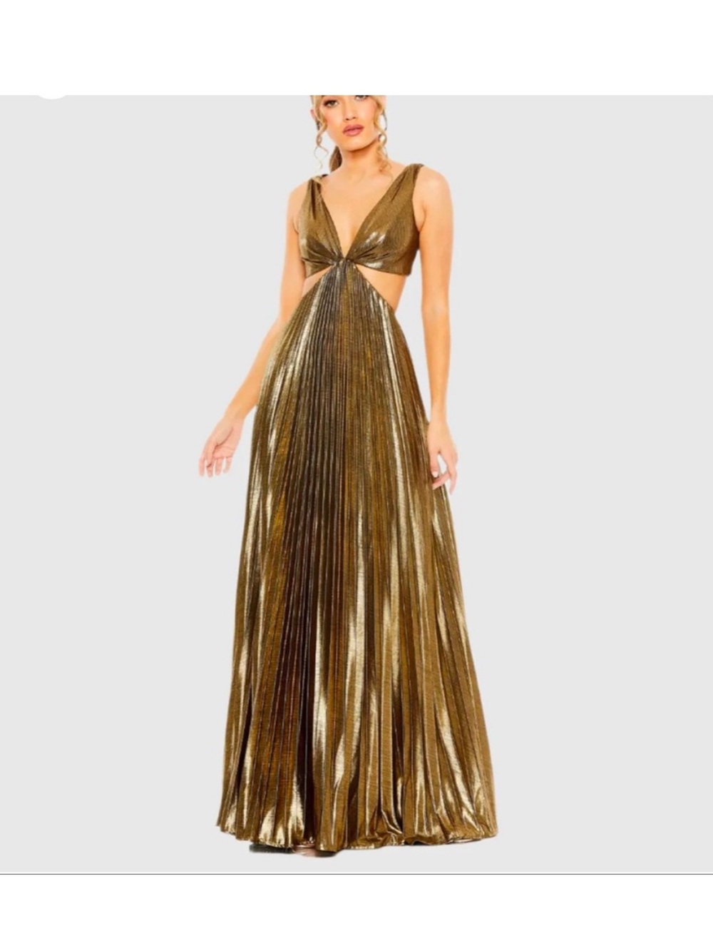 NWT Ieena for Mac Duggal Bronze cutout gown